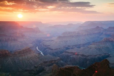 Sunset over South Rim of Grand Canyon National Park Photo Art Print Poster 18x12 